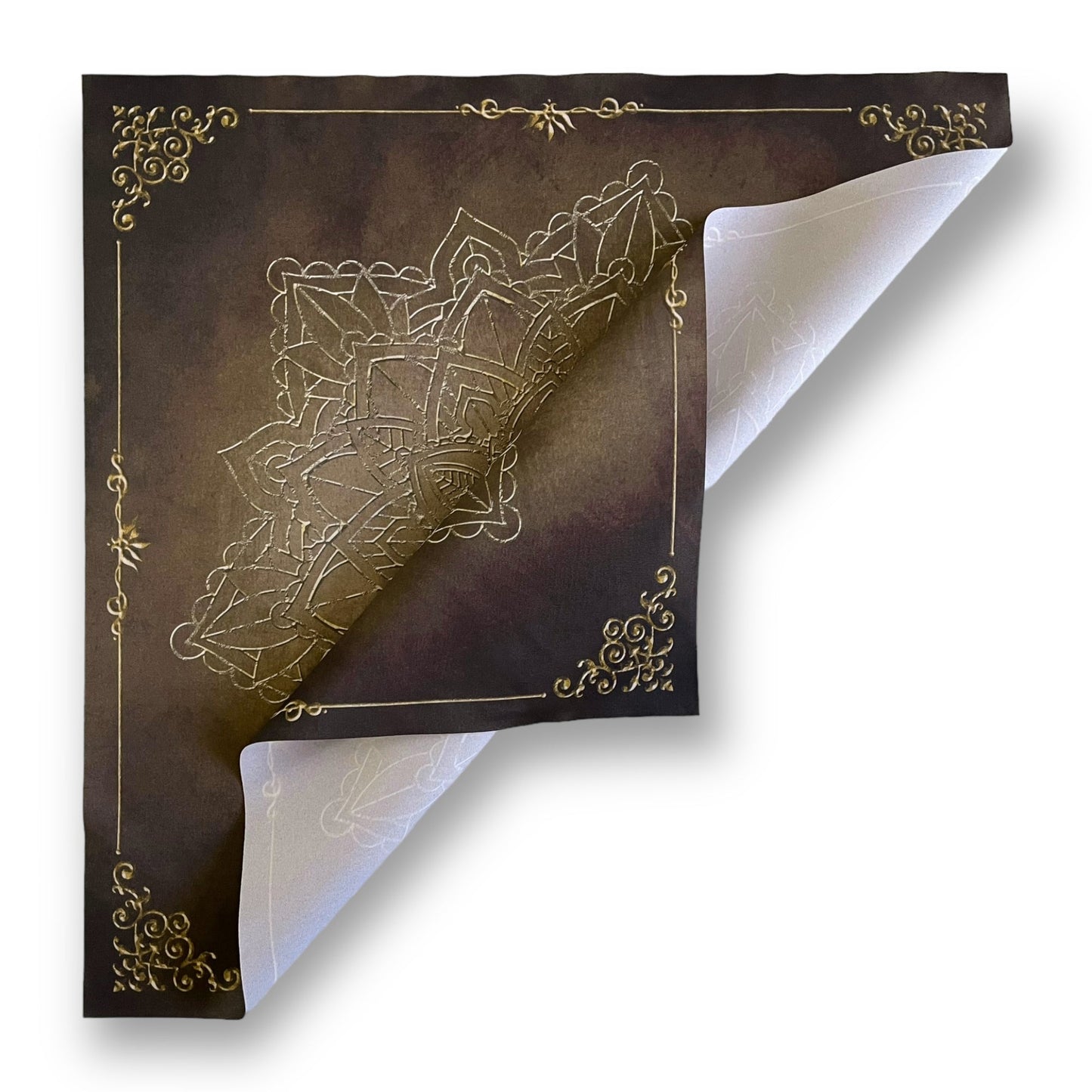 Tarot Cloth / Golden Mandala Elements Brown Antique
