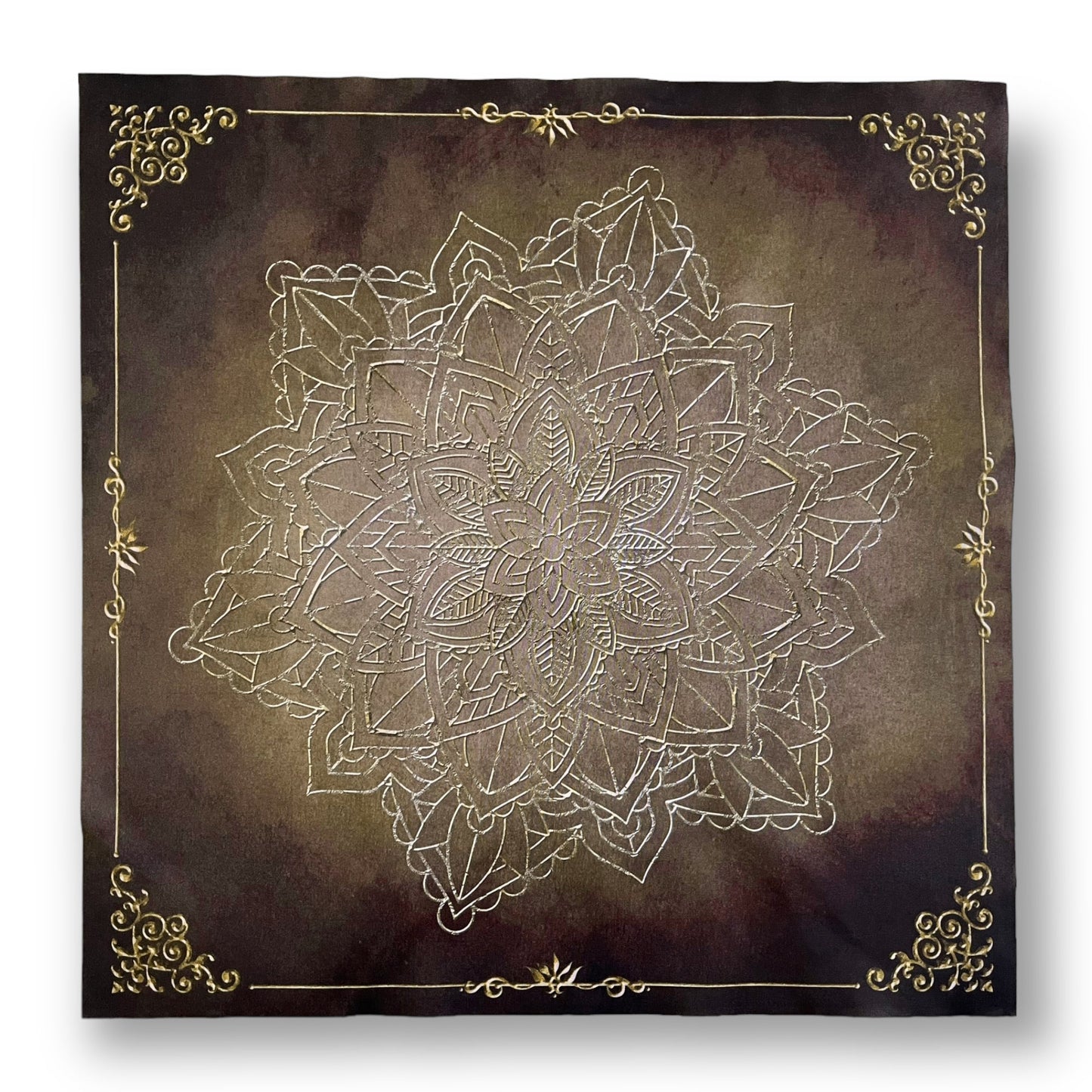 Tarot Cloth / Golden Mandala Elements Brown Antique