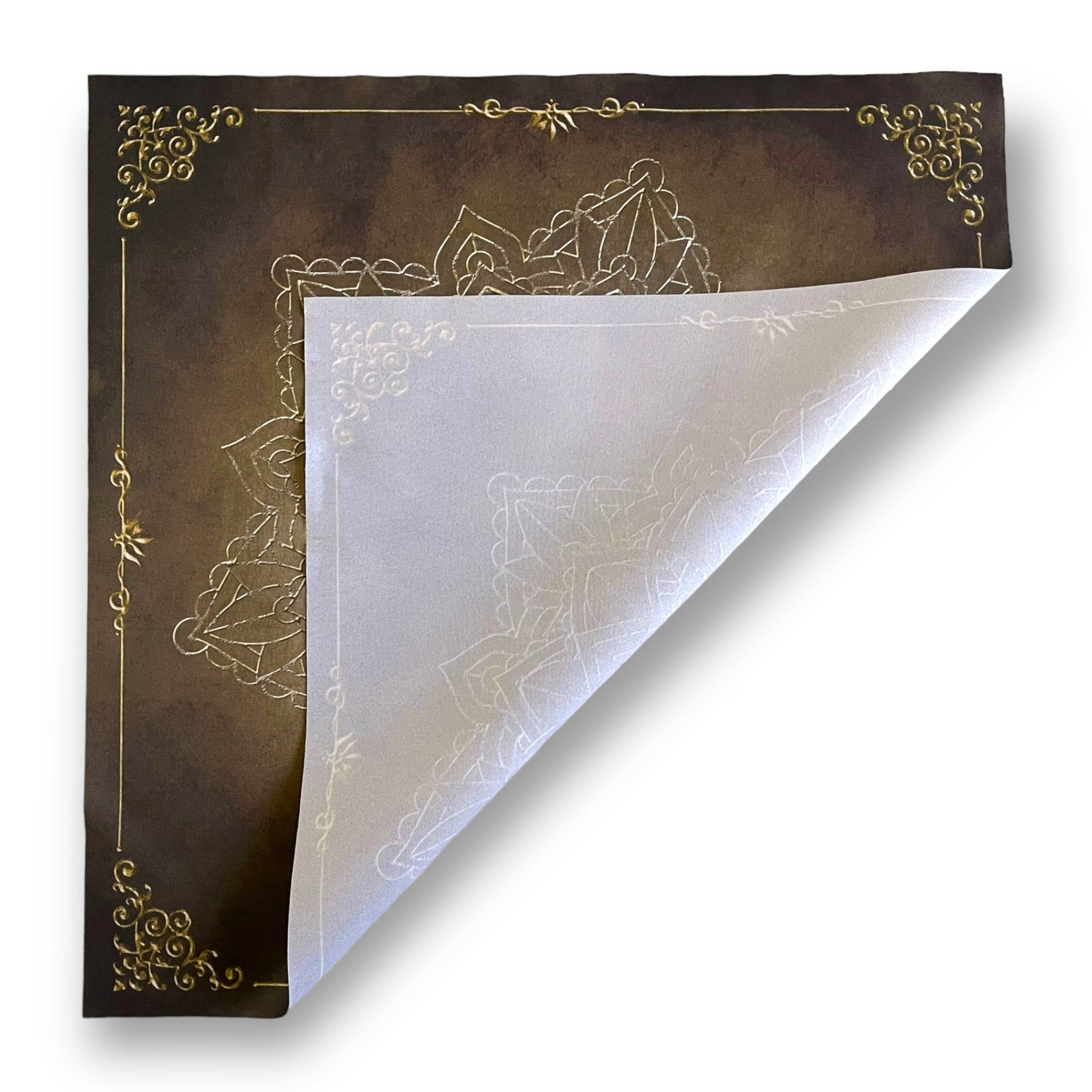 Tarot Cloth / Golden Mandala Elements Brown Antique