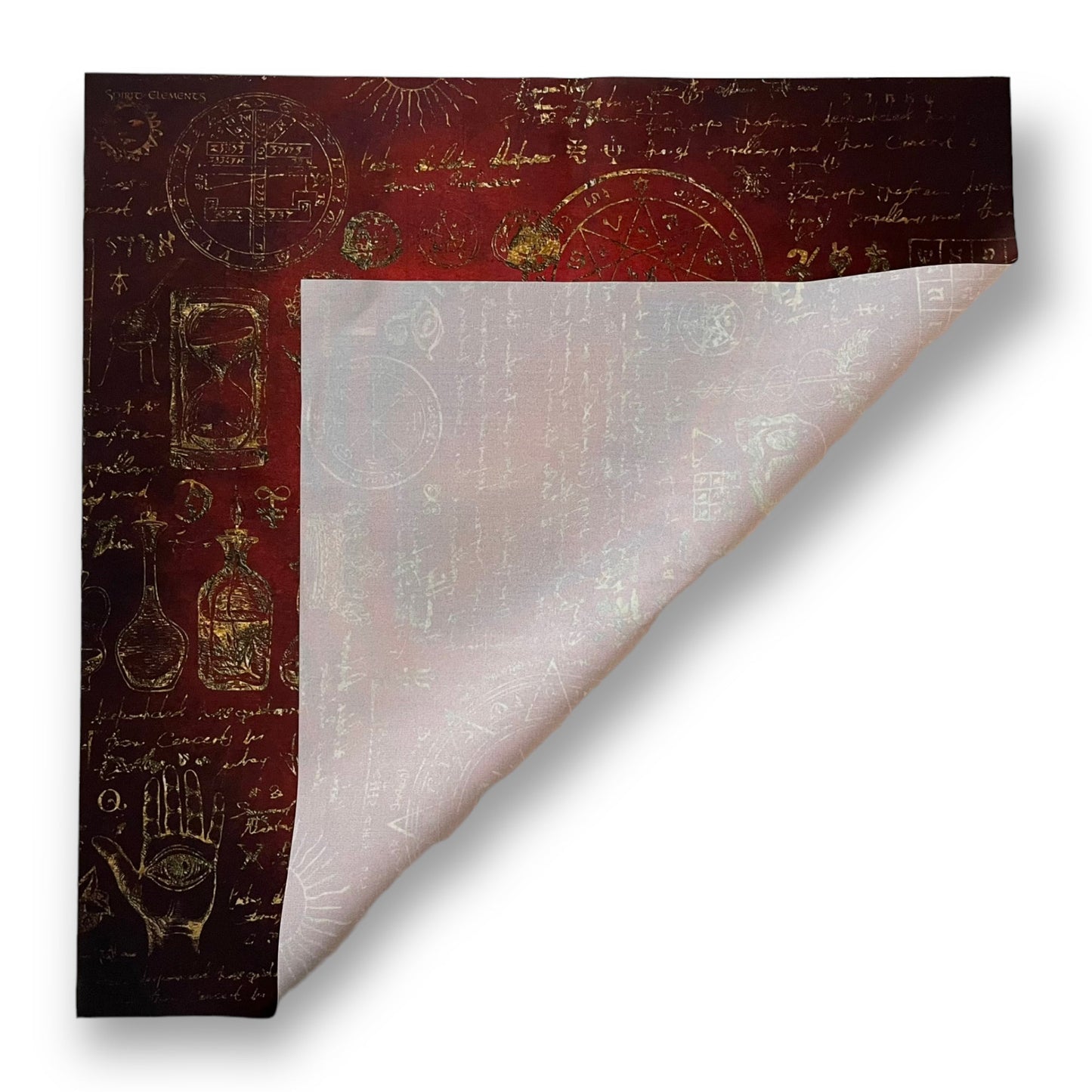 Lenormand / Tarot Tuch Hexenküche Elements Antique Red
