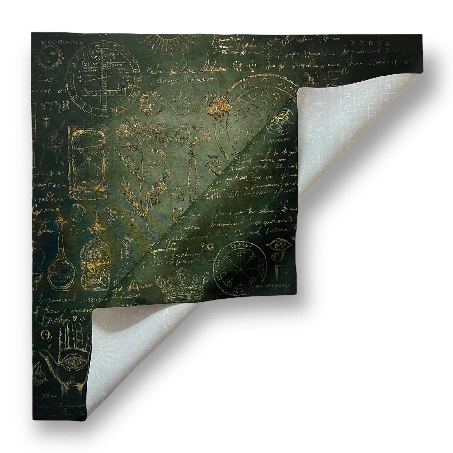 Lenormand / Tarot Tuch Hexenküche Elements Antique Green