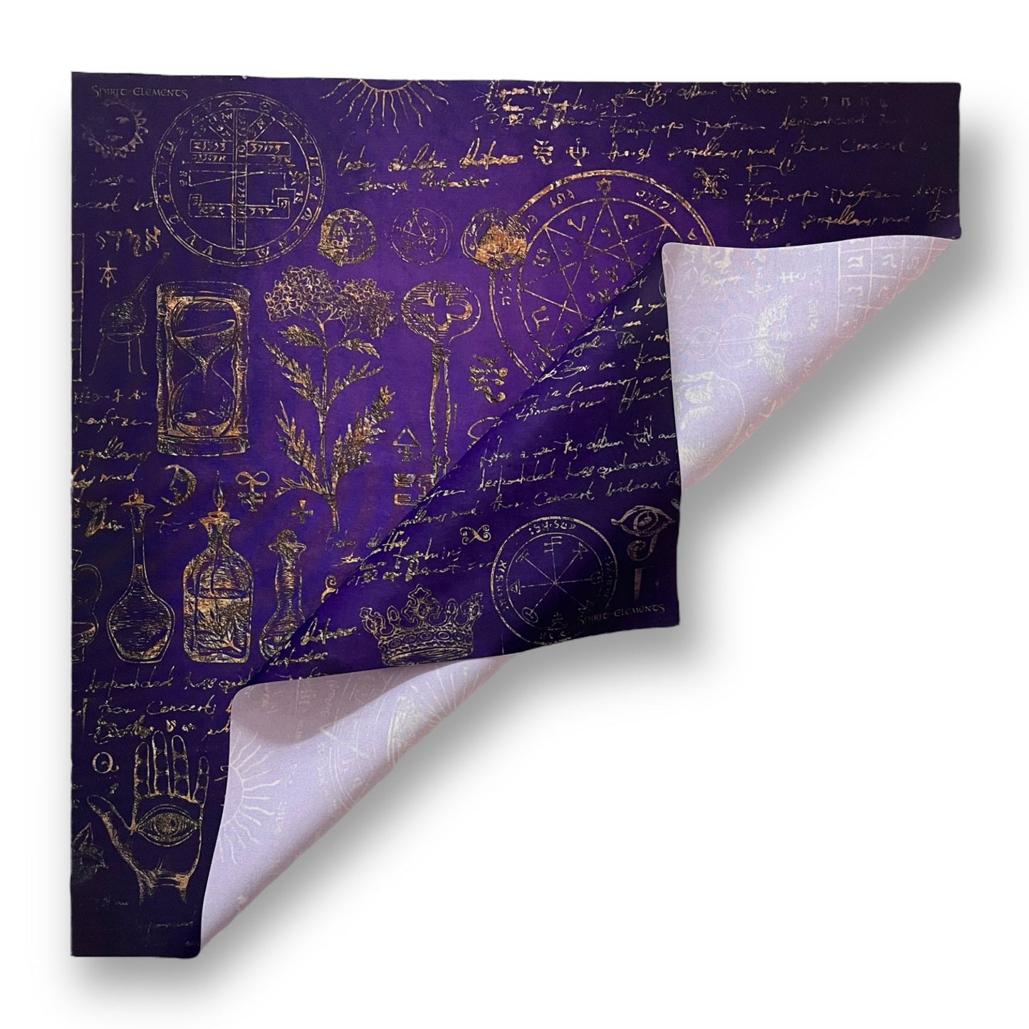Lenormand / Tarot Tuch Hexenküche Elements Antique Violett