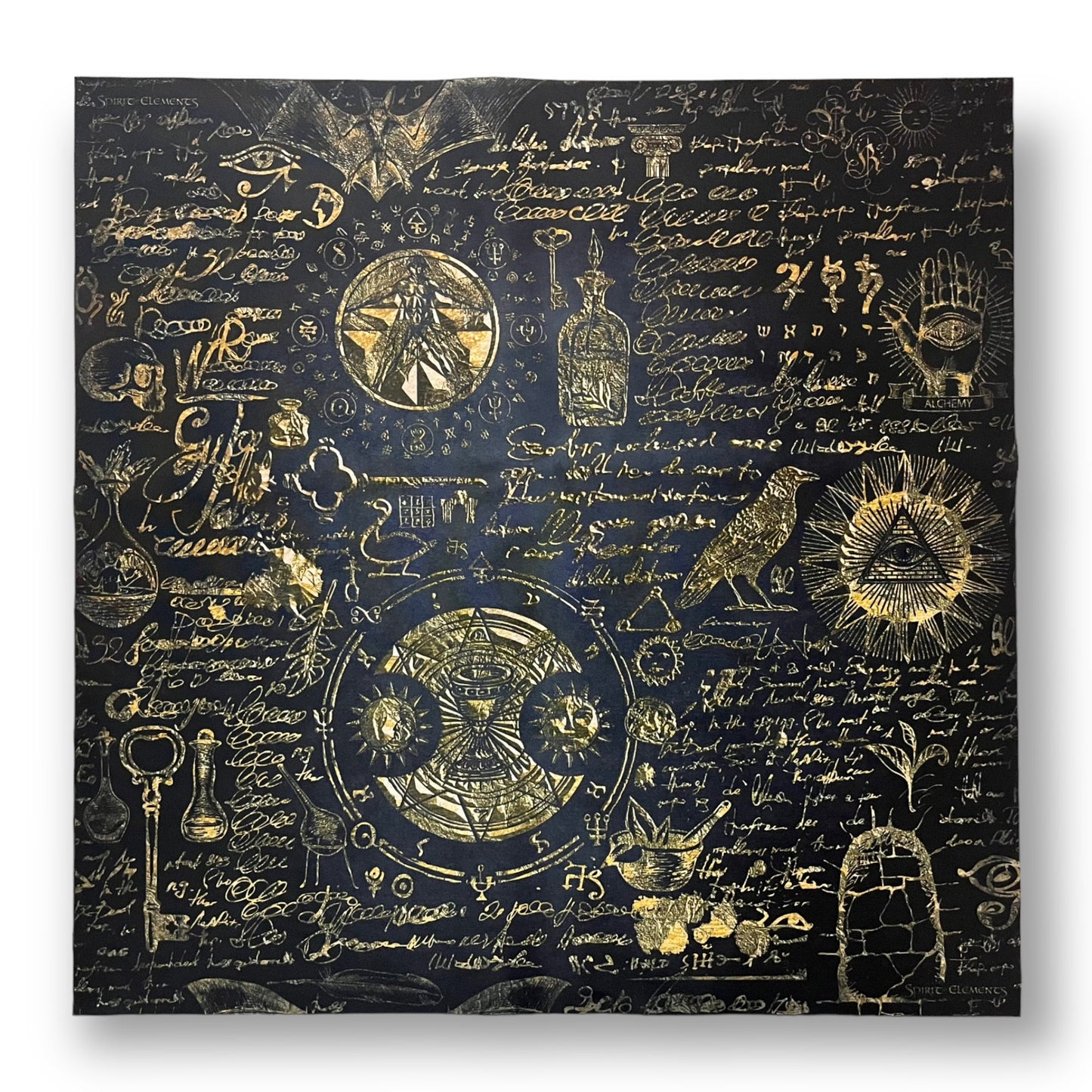 Lenormand / Tarot Cloth Alchemy Antique Black