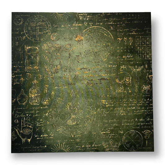 Lenormand / Tarot Tuch Hexenküche Elements Antique Green
