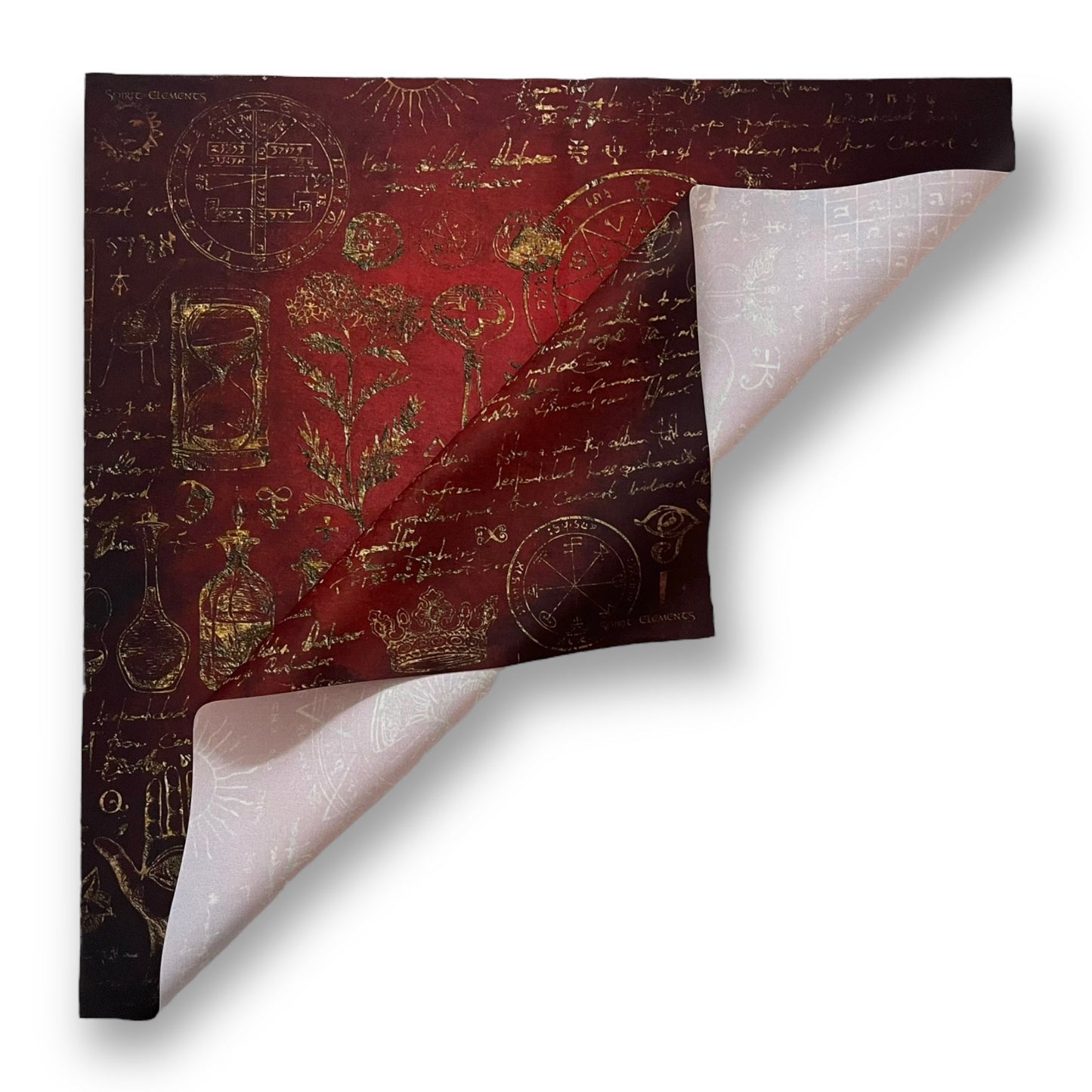 Lenormand / Tarot Tuch Hexenküche Elements Antique Red