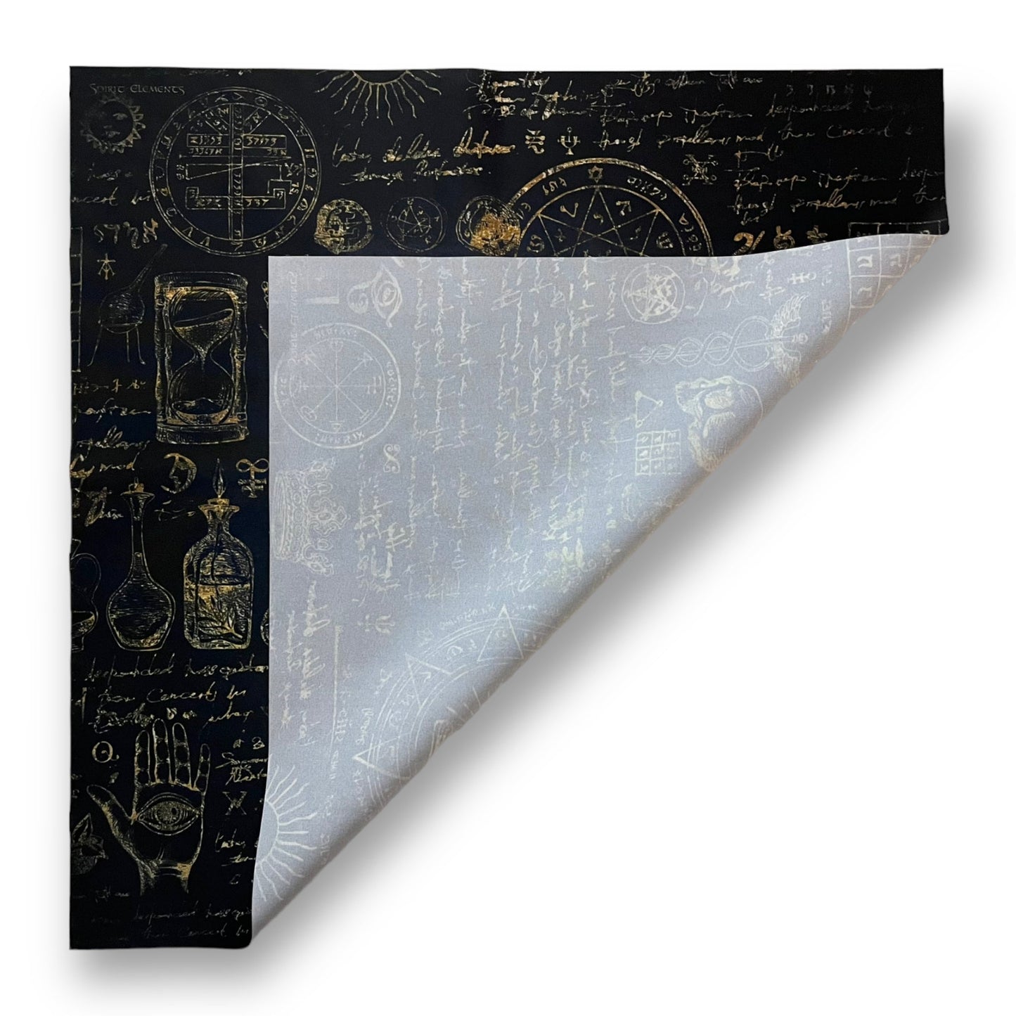 Lenormand / Tarot Tuch Hexenküche Elements Antique Black
