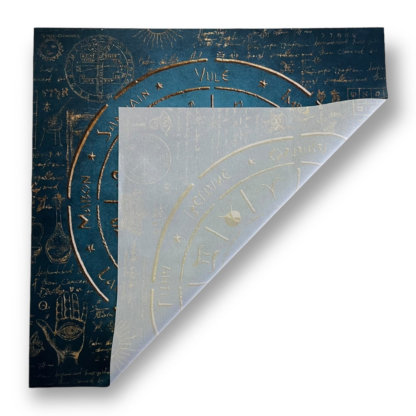 Lenormand / Tarot / Altar Cloth Wheel of the Year Elements Antique Ocean