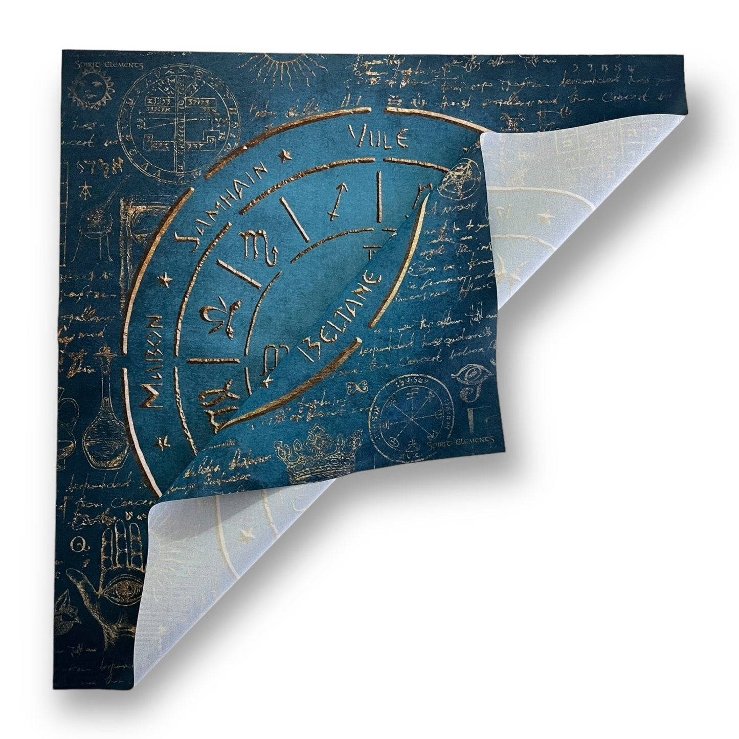 Lenormand / Tarot / Altar Cloth Wheel of the Year Elements Antique Ocean