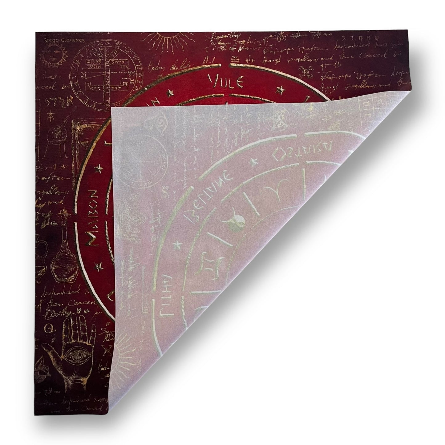 Lenormand / Tarot / Altar Cloth Wheel of the Year Elements Antique Red