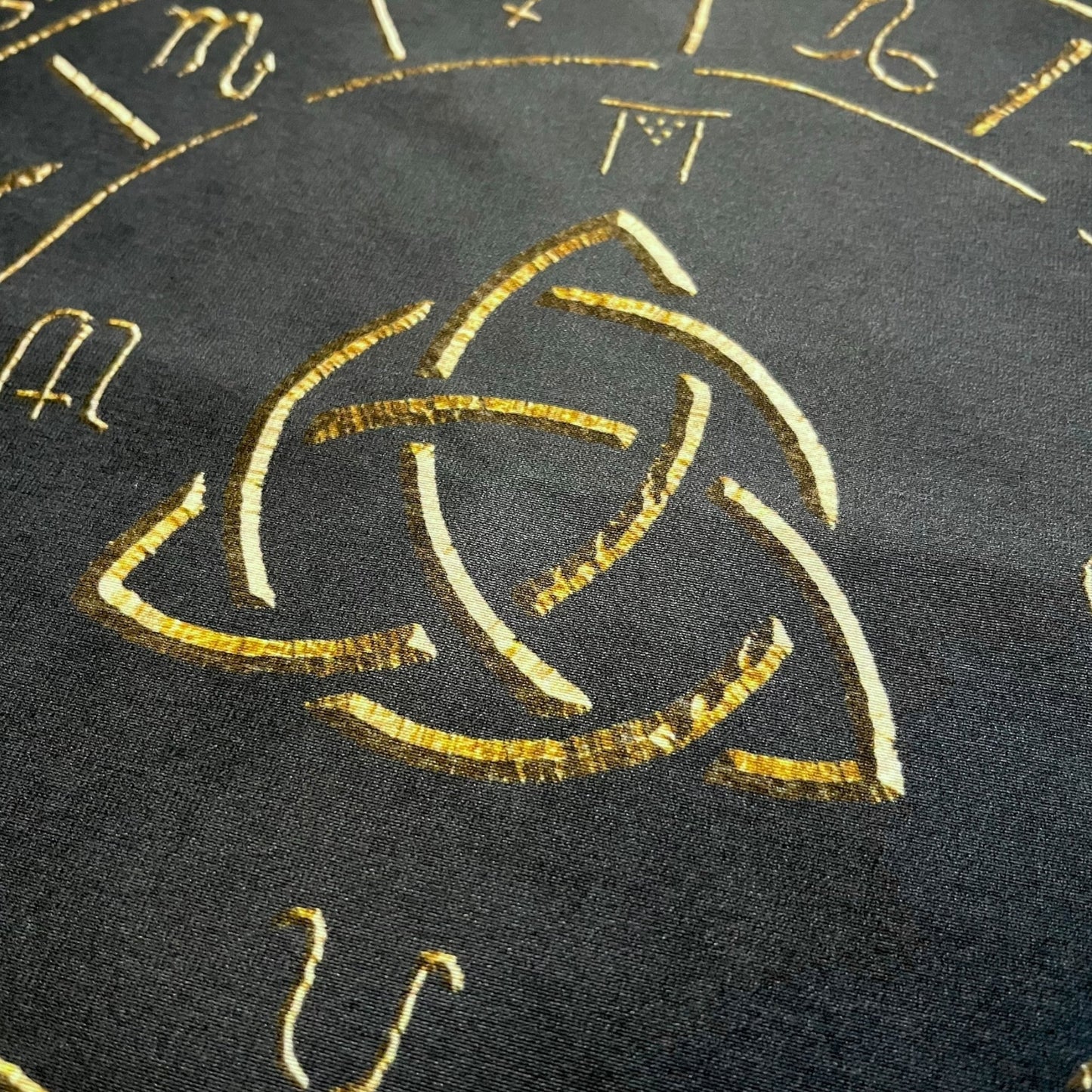 Lenormand / Tarot / Altar Cloth Wheel of the Year Elements Antique Black