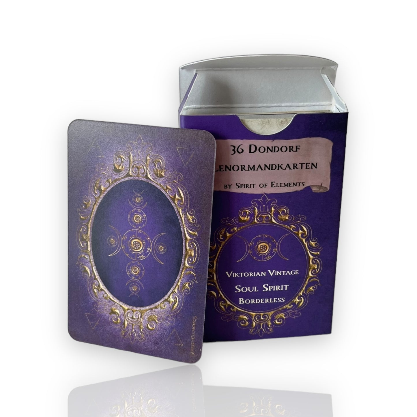 Lenormandkarten Dondorf Soul Spirit Borderless Viktorian Vintage Box & Rückseite