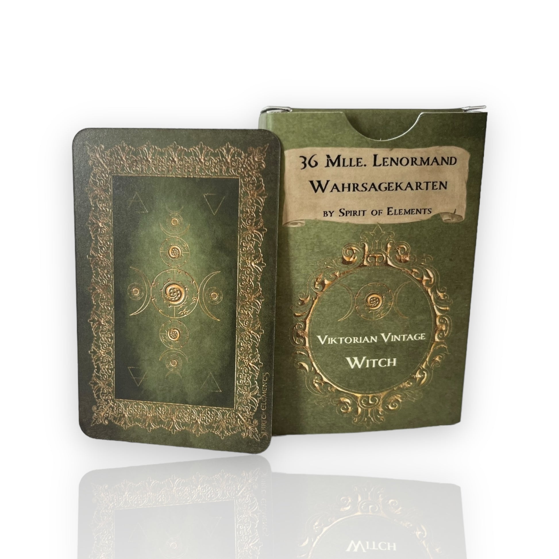 Lenormandkarten Mlle. Lenormand Viktorian Vintage Witch Box & Rückseite