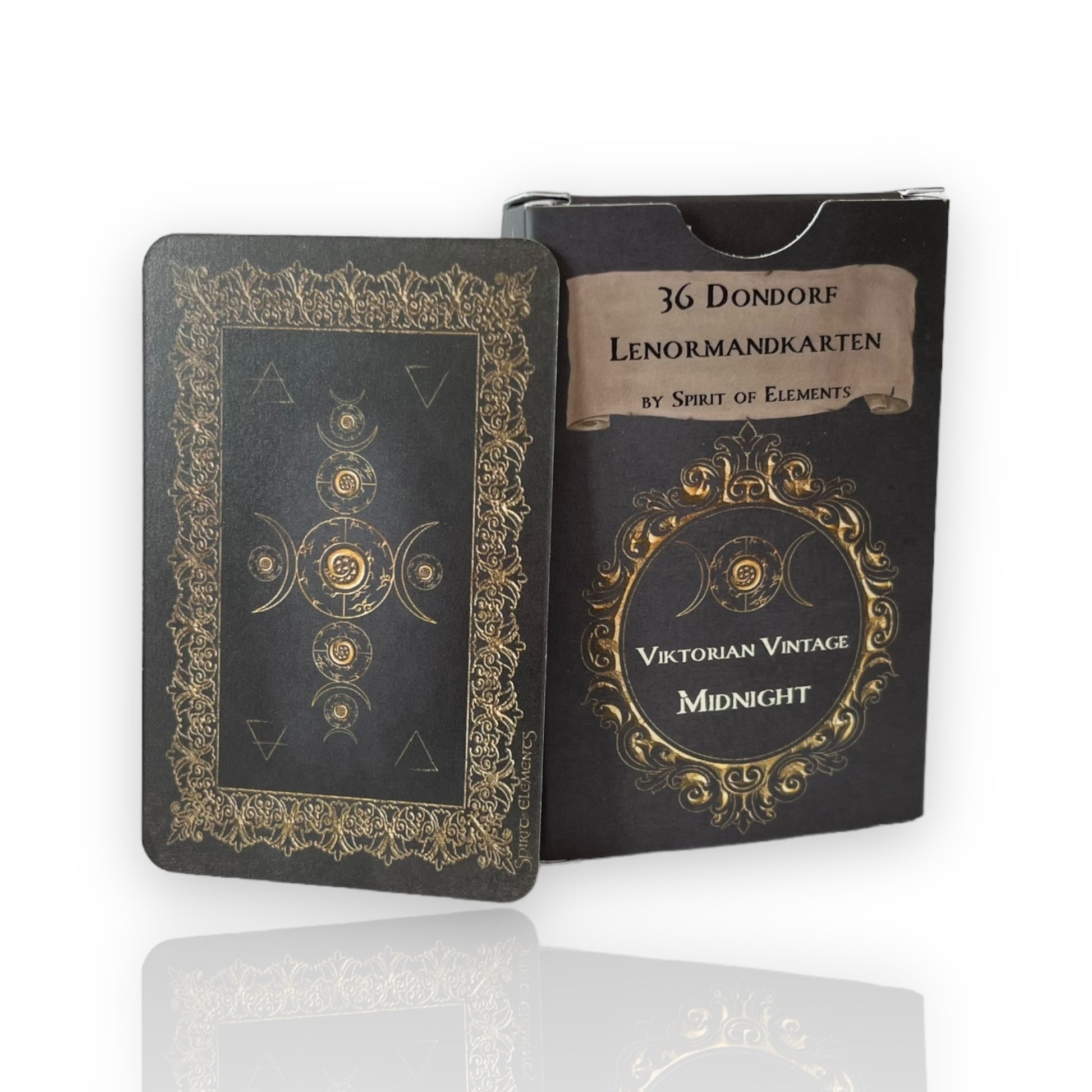 Lenormandkarten Dondorf Midnight Viktorian Vintage Box & Rückseite