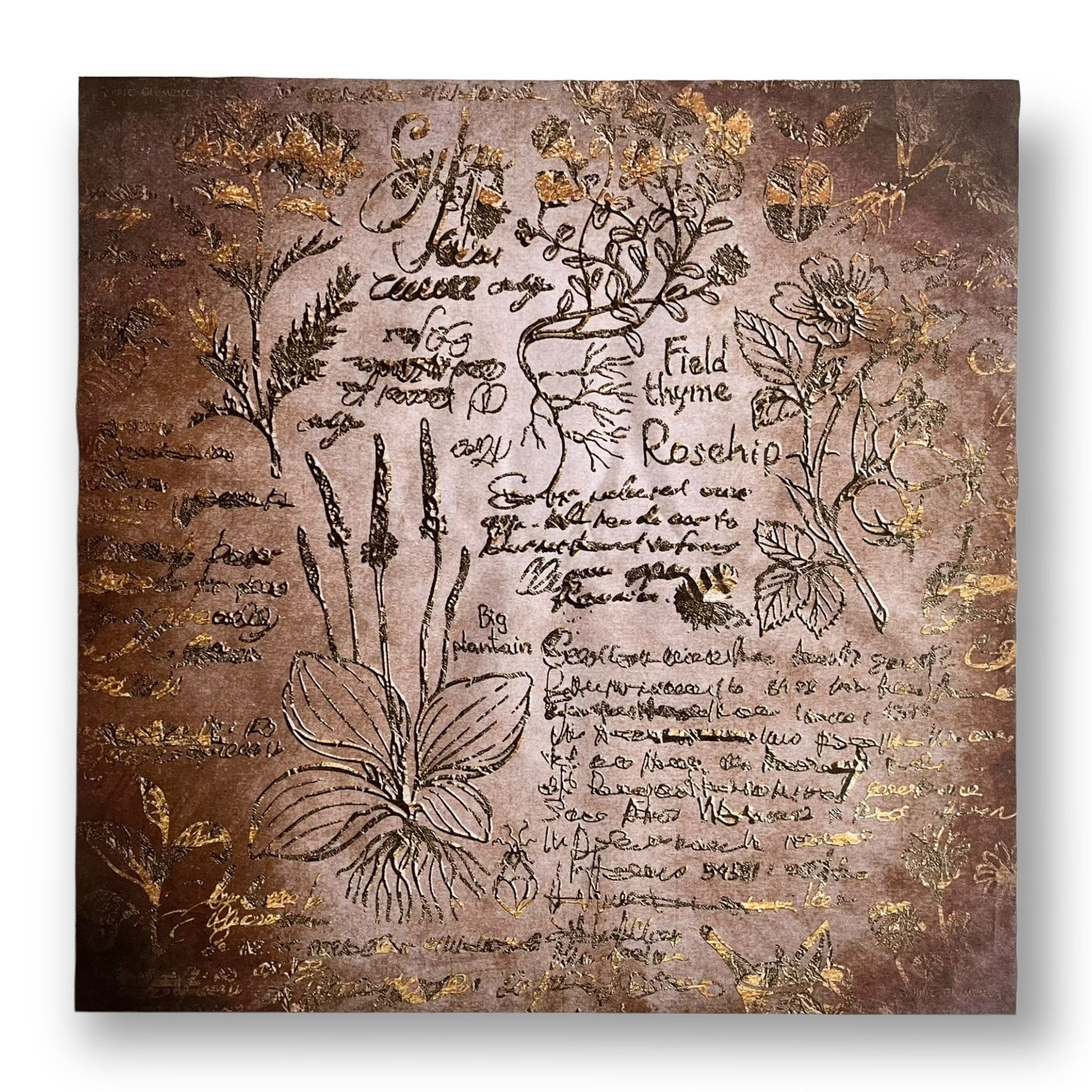 Lenormand / Tarot Cloth Herbal Witch Beige-Brown