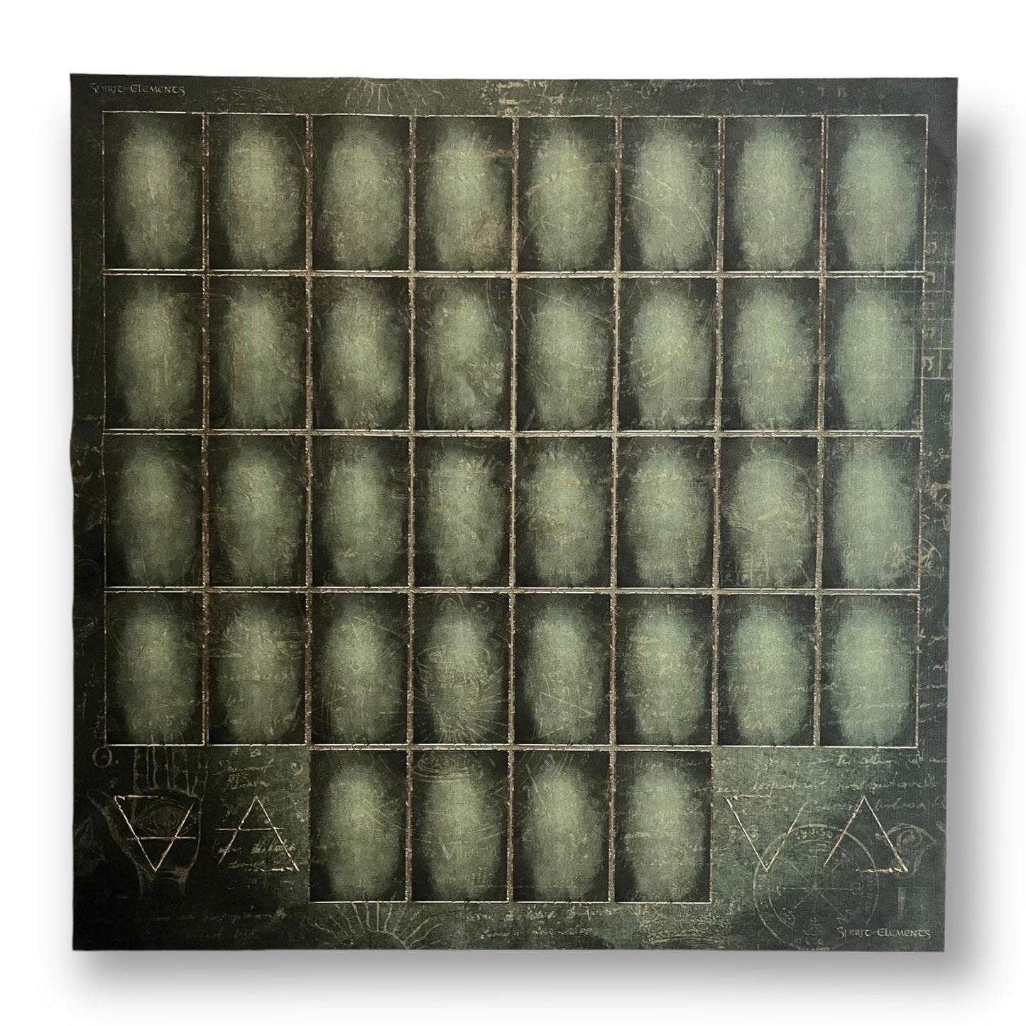 Éléments de tissu pour gabarit Lenormand 52x52 cm / Vert antique