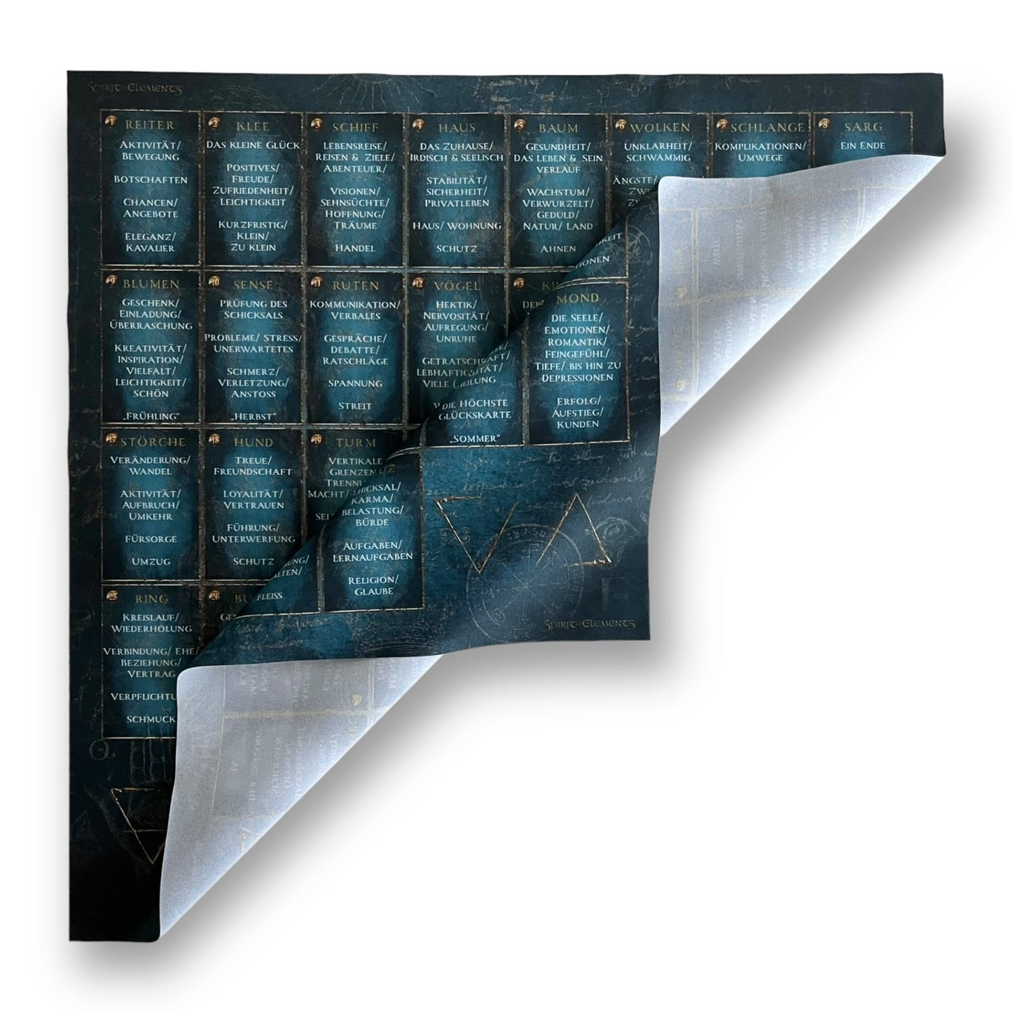 Lenormand Template Cloth Elements 52x52 cm / Ocean Dream Antique