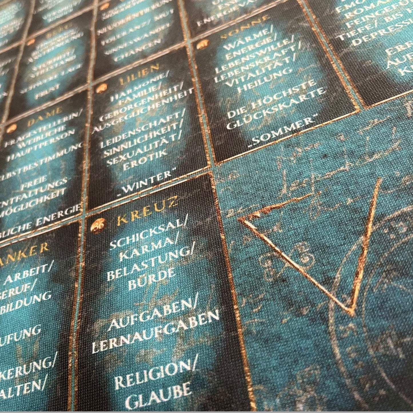 Lenormand Template Cloth Elements 52x52 cm / Ocean Dream Antique