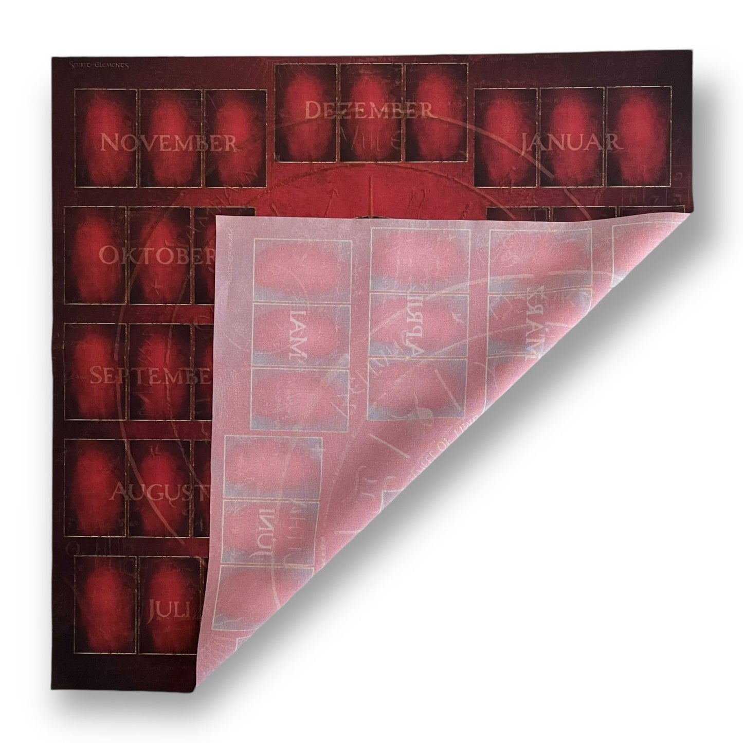 Tarot / Lenormand layout cloth, annual clock 60x60 cm / Endless Love