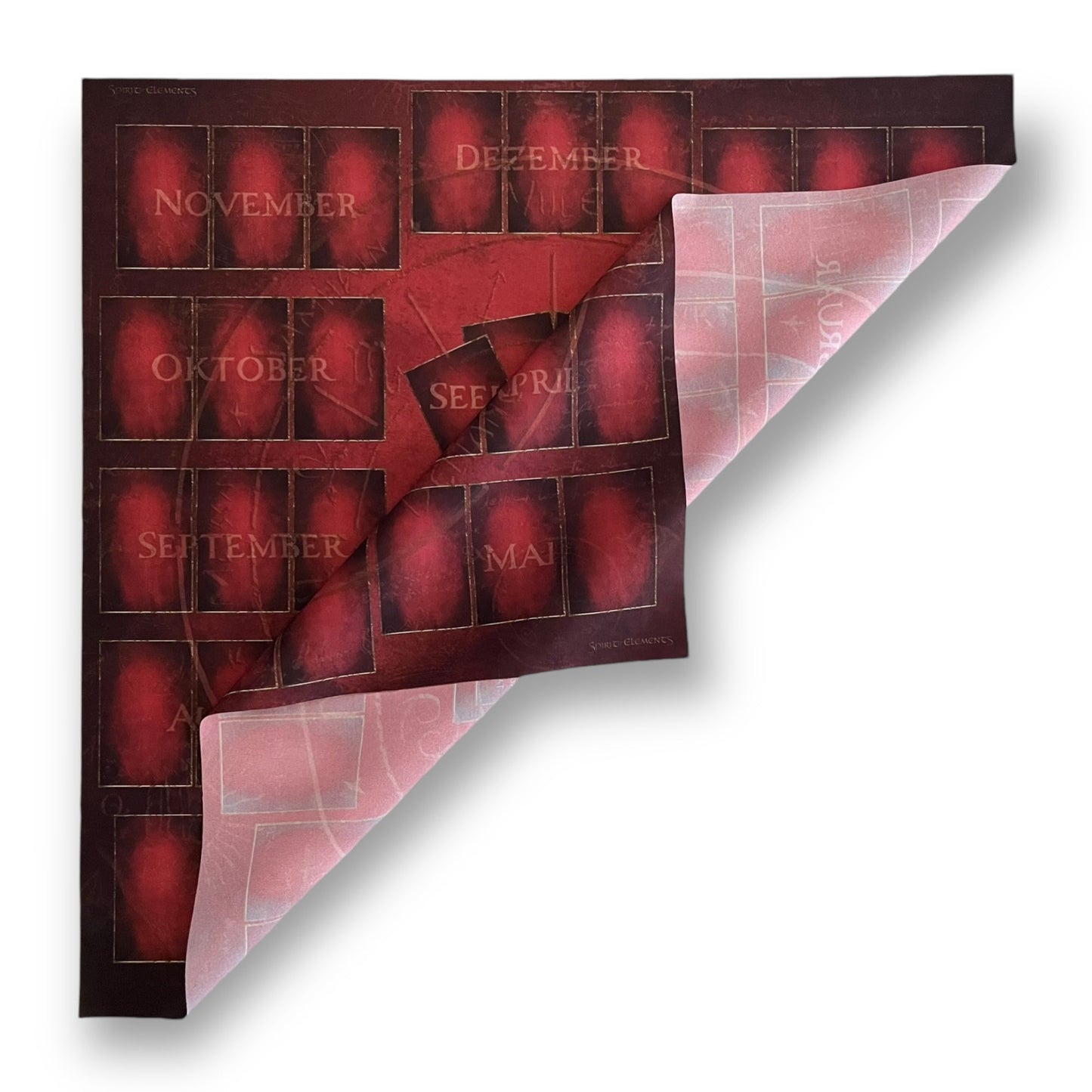Tarot / Lenormand layout cloth, annual clock 60x60 cm / Endless Love