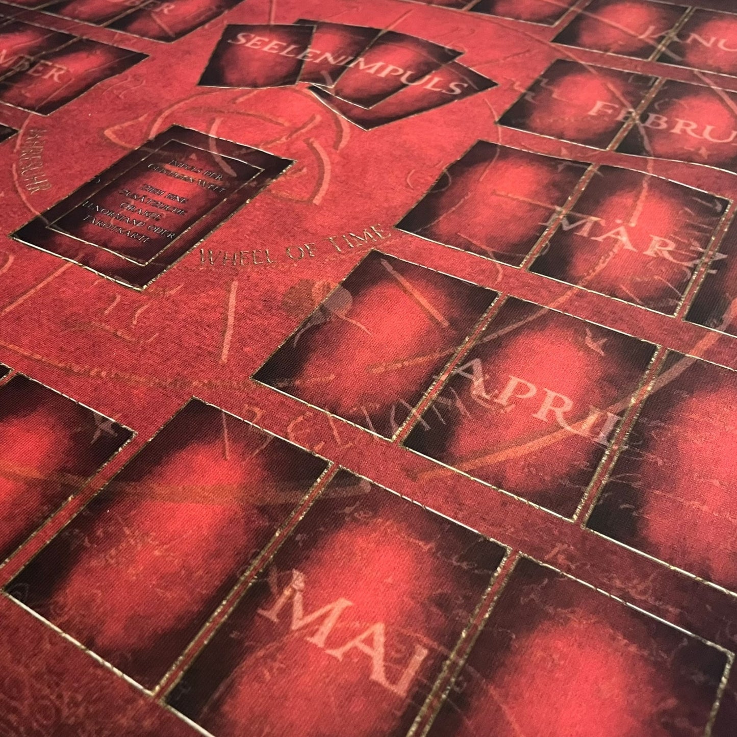 Tarot / Lenormand layout cloth, annual clock 60x60 cm / Endless Love