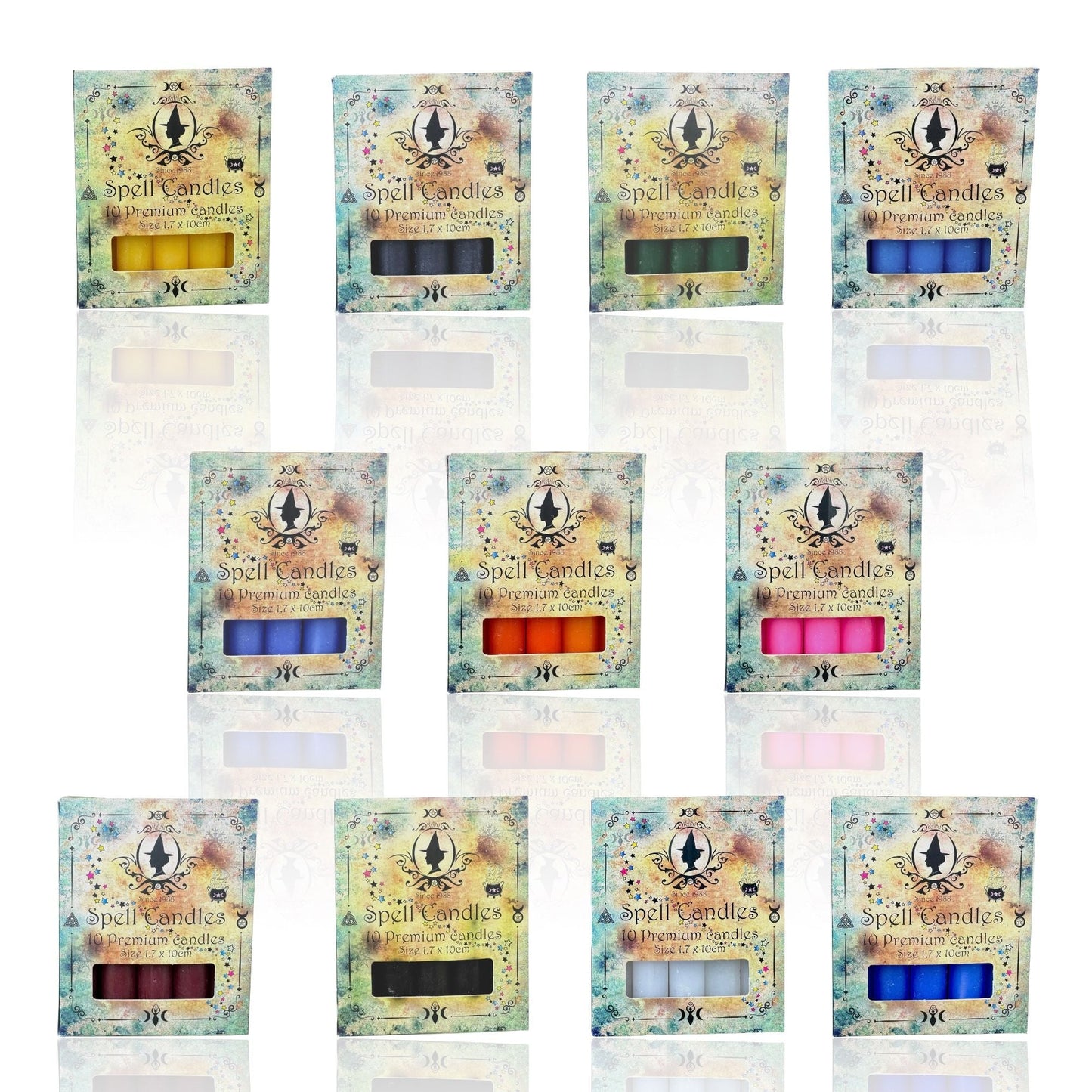 Ritual candles for candle magic - 1.7 x 10 cm - Set with all 11 colors 