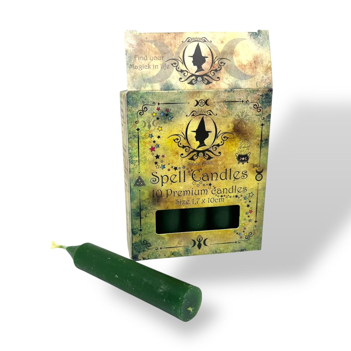Ritual candles for candle magic - 1.7 x 10 cm Green