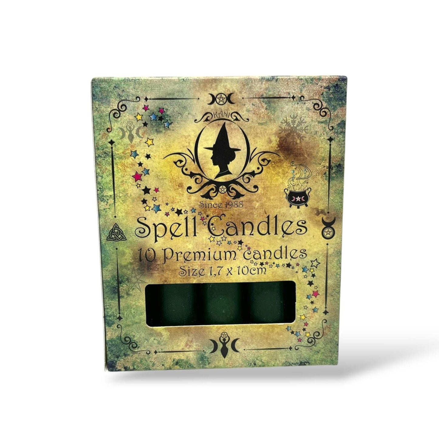 Ritual candles for candle magic - 1.7 x 10 cm Green