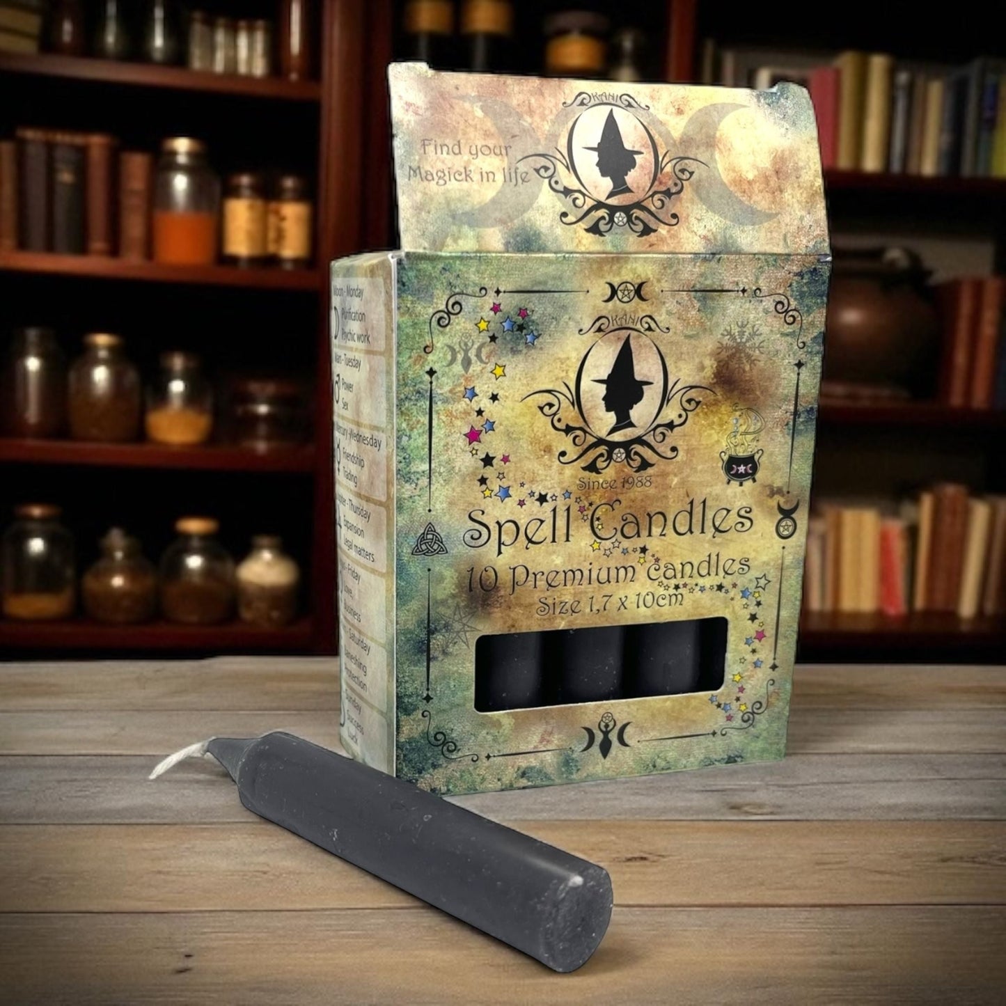 Ritualkerzen für Kerzenmagie - 1,7 x 10 cm Grau