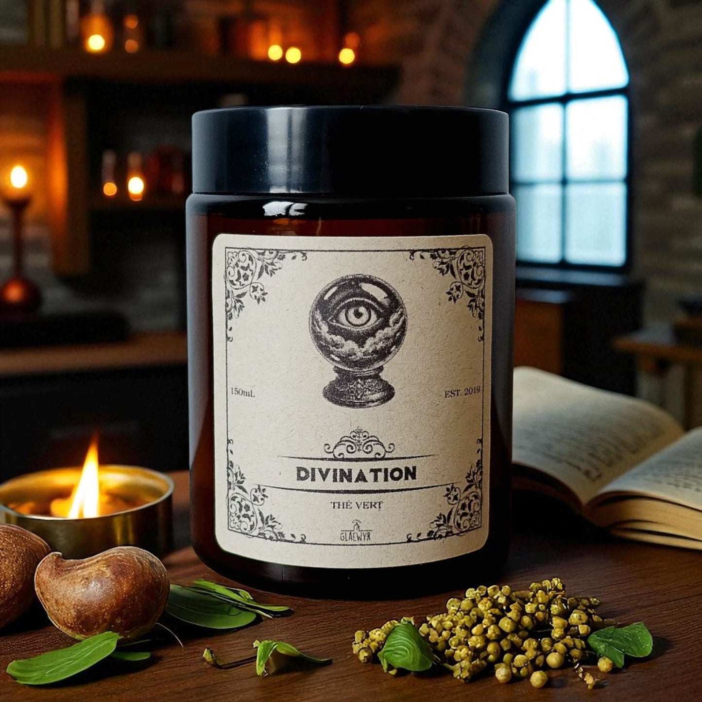 Bougie magique divinatoire – Parfum thé vert