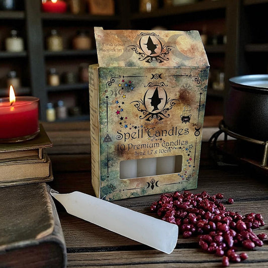 Ritual candles for candle magic - 1.7 x 10 cm White