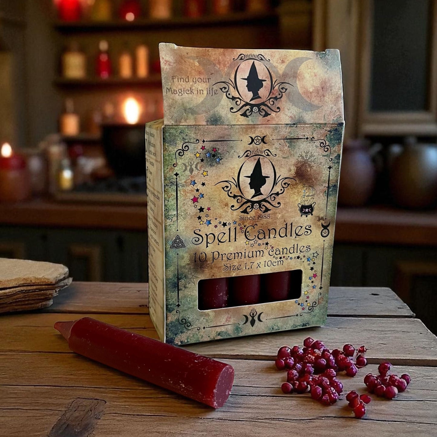 Ritual candles for candle magic - 1.7 x 10 cm Red
