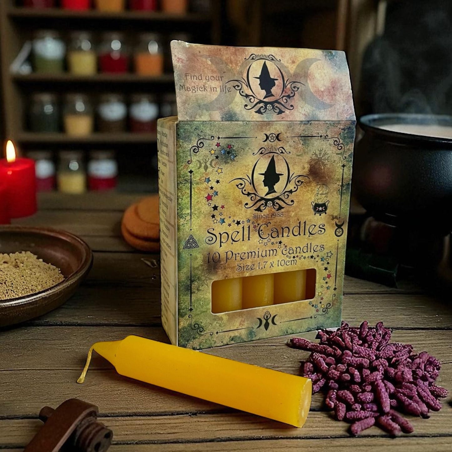 Bougies rituelles pour la magie des bougies - 1,7 x 10 cm Jaune