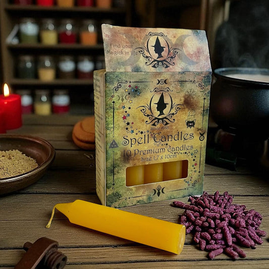 Ritualkerzen für Kerzenmagie - 1,7 x 10 cm Gelb