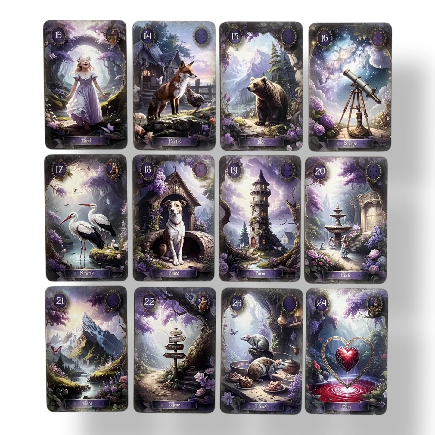 Lenormandkarten Epic Feenland Soul Spirit Borderless Viktorian Vintage Karten