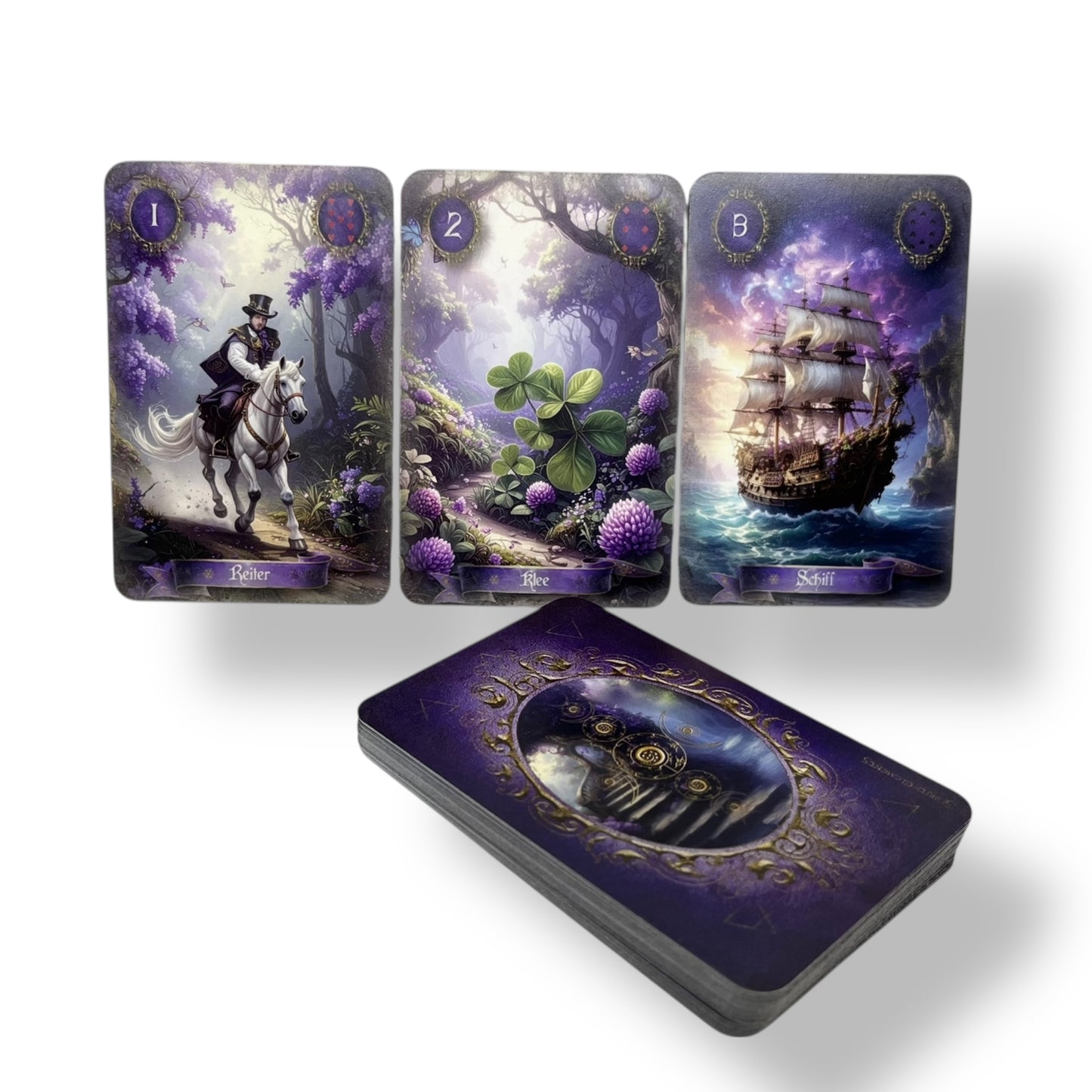 Lenormandkarten Epic Feenland Soul Spirit Borderless Viktorian Vintage Karten & Rückseite