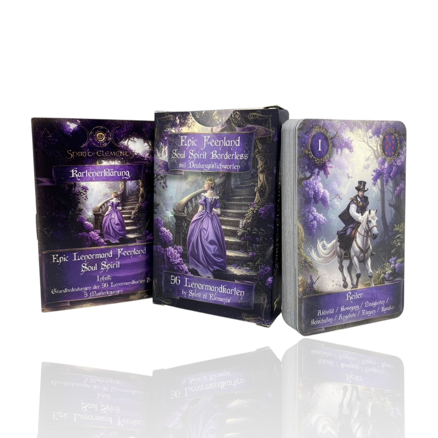 Lenormandkarten Epic Feenland Soul Spirit Borderless mit Deutungsstichworten Viktorian Vintage