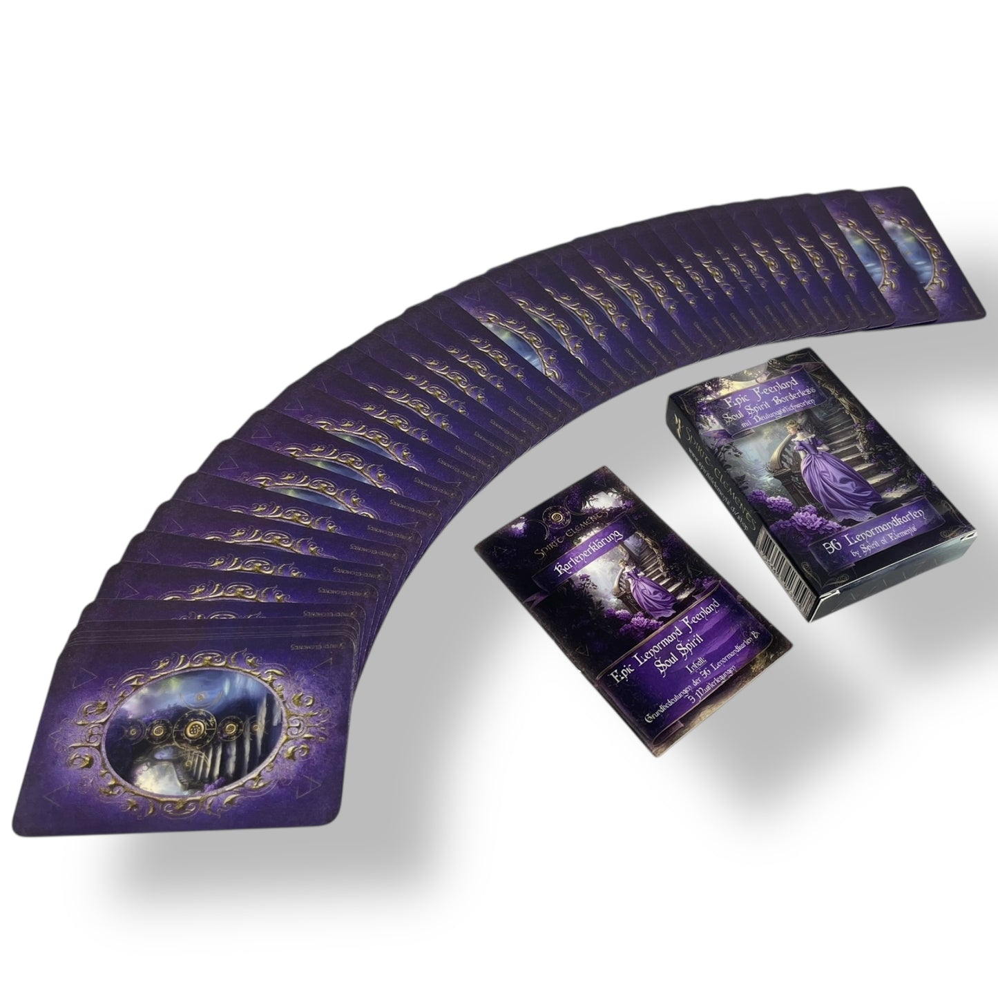 Lenormandkarten Epic Feenland Soul Spirit Borderless mit Deutungsstichworten Viktorian Vintage Rückseite & Box & Kartenerklärung