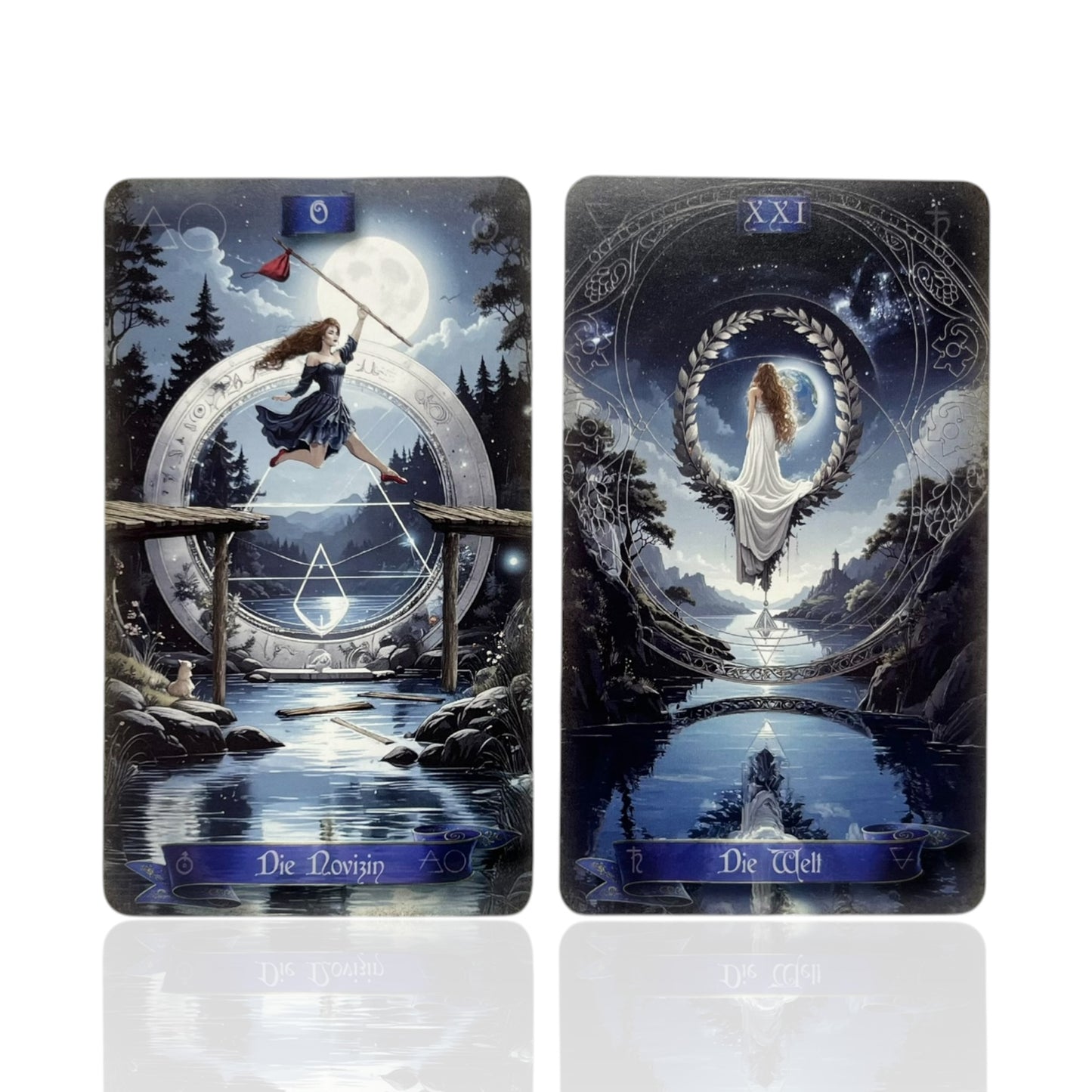 Tarotkarten Avalon - Elements Symbolic Tarot Classic DE - Die Novizin & Die Welt