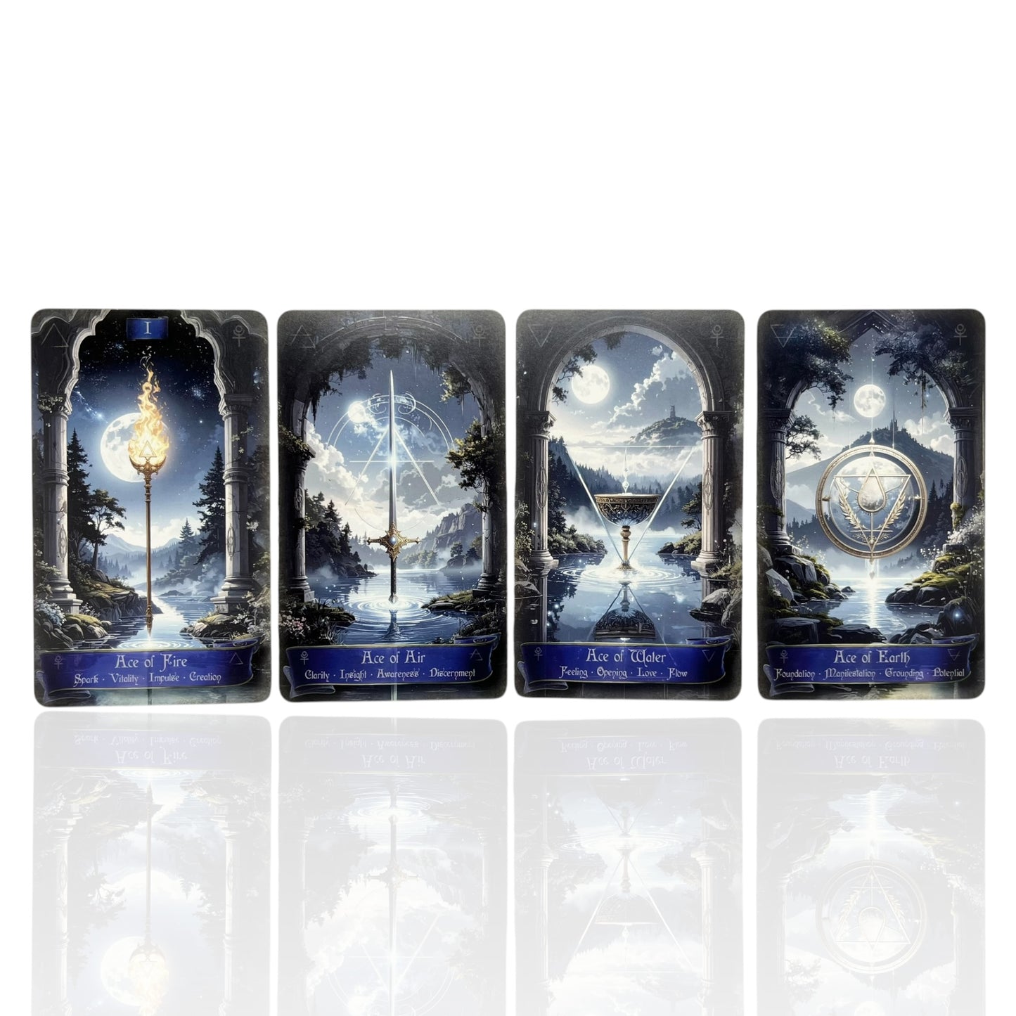 Tarot Cards Elements Symbolic – The Founts of Avalon - with Keywords